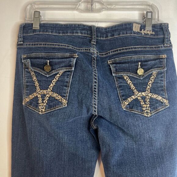 Kut from the Kloth Denim Jeans Button Flap Pocket Dark Wash Slight Flare Size 8 - Picture 4 of 8